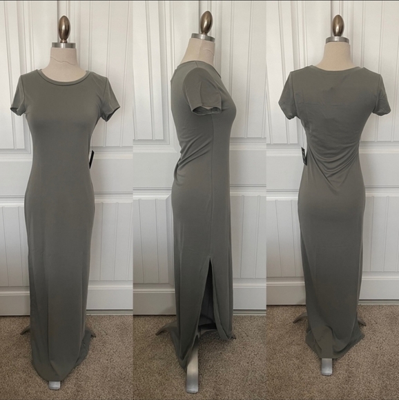 ****SOLD****NWT Lulu's Green Short Sleeve Fitted Maxi Dress Dress - Picture 9 of 17